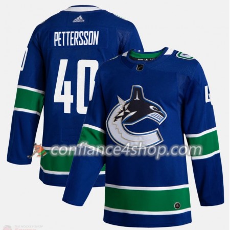 Adidas Maillot de Hockey Vancouver Canucks Elias Pettersson 40 Adidas 2019-20 Bleu Authentic - Homme